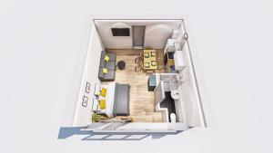 a rendering of a small house inside a room at Schulterblatt-Apartments Hamburg Unit 3 For 5 in Hamburg