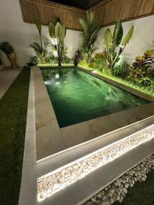 チャングーにあるVilla Floraの庭の真ん中にあるプール