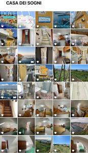 a collage of different pictures of a room at La Casa dei Sogni in Procida
