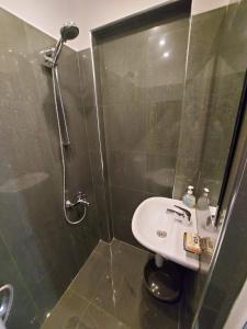 un bagno con lavandino e doccia di Studio 72 a Sofia