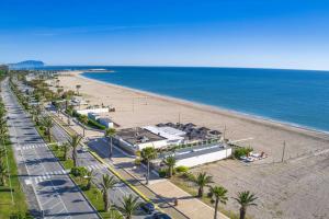 una vista aerea di una spiaggia con palme di Maison all'Arco a Corridonia