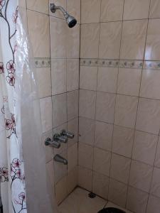 eine Dusche mit Duschkopf im Bad in der Unterkunft Private Room in Providence