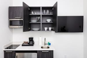Η κουζίνα ή μικρή κουζίνα στο Modern Studio in Historic Boston - Unit #101