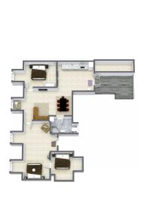 a drawing of a floor plan of aominium at Luxury Apartment w Privat Rooftop Terrace - CPH C in Copenhagen