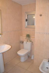 a bathroom with a toilet and a sink at Bellas vistas in Torredembarra