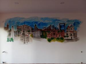 ブエノスアイレスにあるOn Telmo hostelの壁画