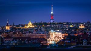 Vista generica su Praga o vista sulla città dall'interno dell'hotel