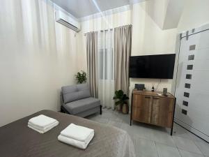 TV a/nebo společenská místnost v ubytování Golden Fleece Apartment VIPGreece