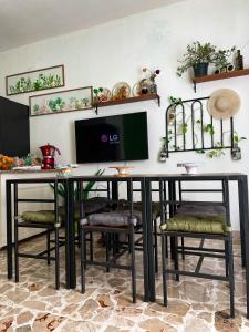TV a/nebo společenská místnost v ubytování Le Gorgoni b&b