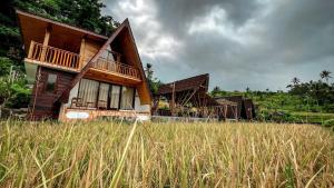 a house in the middle of a field at UmaUthu Bali in Tabanan