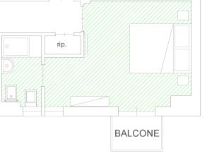a floor plan of a bathroom with a staircase at Milly Rooms in Celle Ligure