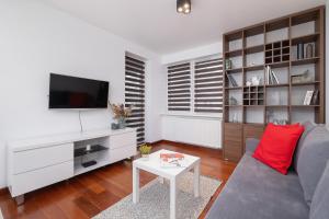Μια τηλεόραση ή/και κέντρο ψυχαγωγίας στο Dworska Modern Apartment in Zabrze by Rent like home