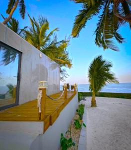 une maison sur la plage avec vue sur l'océan dans l'établissement The Zanzibar Beach House-North, à Pingwe