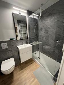 Koupelna v ubytování Wygodny Apartament Piotrkowska Centrum + 8 fotografií