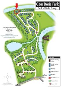 a map of a park with parking spaces at Turtle Lodges 29 - Riverside in Builth Wells +6 photos