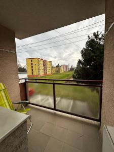 a balcony with a view of a building at Ubytovanie u Babičky in Martin