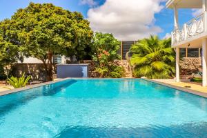 uma piscina no quintal de uma casa em The Blue Ocean Villa / Curaçao em Willemstad