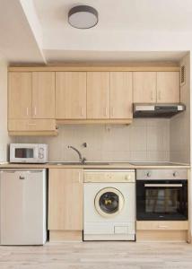 a kitchen with a washer and a dishwasher at La Solanda de Sallent in Sallent de Gállego