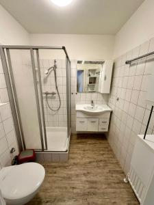 Koupelna v ubytování Albatros Wohnung 19 Strandnah in Döse