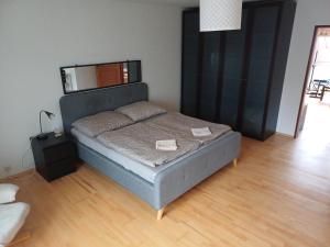 Postel nebo postele na pokoji v ubytování Apartmán Dvořák 194 pod Svatou horou