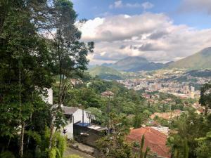 widok na miasto z góry w tle w obiekcie Pousada In Garden w mieście Teresópolis