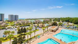 an aerial view of the pool at the resort at Ariel Dunes II 602 in Destin