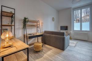格勒諾布爾的住宿－NewHome - Clinique Mutualiste / Belle Eléctrique，客厅配有沙发和桌子