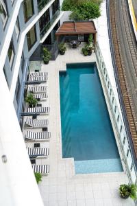 an overhead view of a swimming pool on a building at TASTE of African Luxury in the Heart of Brisbane in Brisbane