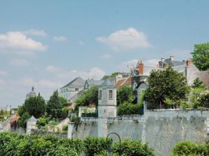 Gîte Loches, 2 pièces, 6 personnes - FR-1-381-268 في لوش: اطلالة على مدينة فيها بيوت ومباني