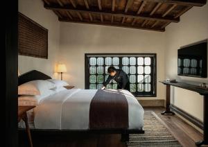 Letto o letti in una camera di Dali Old Town Anyu hotel