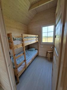 a room with two bunk beds in a cabin at BobolinLove in Bobolin