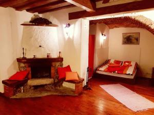 Ένα ή περισσότερα κρεβάτια σε δωμάτιο στο Under The Castle Apartments Ljubljana
