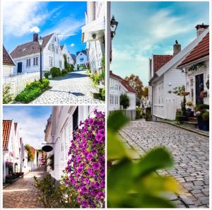 a collage of pictures of a street in a town at A Place To Stay Stavanger, apartment 3 in Stavanger