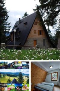 a collage of pictures of a house at Vikendica A Vlasic in Vlasic