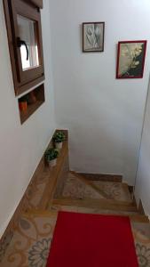 a stairway with a red carpet and a red rug at Casa preciosa con vistas in Granada