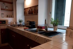 kuchnia ze zlewem i blatem w obiekcie Radici - La finestra sui Sassi w mieście Matera