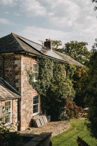 an old brick house with ivy growing on it at Wooladon House in Lifton