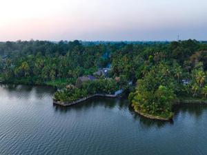 Aamees paradise في Kolitottattuturu: اطلالة جوية على جزيرة في الماء