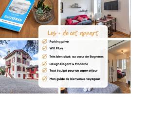 a collage of photos of a house with a flyer at Repaire du Bagnérais in Bagnères-de-Bigorre