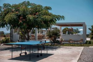 - une table de ping-pong devant une maison dans l'établissement Oneiro Villa - Voted the best Villa in Rhodes, Greece!, à Pefki