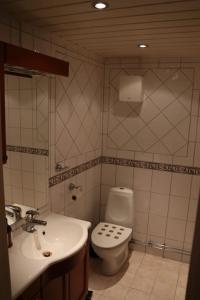 een badkamer met een toilet en een wastafel bij Familiehytte på Beito in Beitostøl