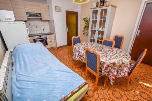 Kuchyň nebo kuchyňský kout v ubytování Apartments Luka