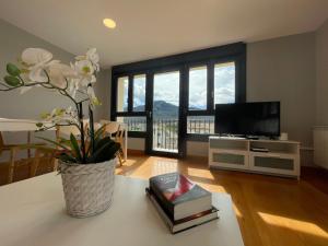 A television and/or entertainment centre at Apartamentos Montejurra