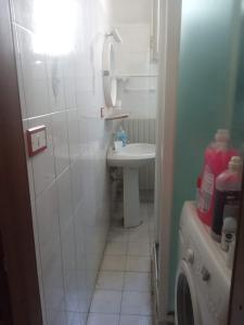 een kleine badkamer met een wastafel en een toilet bij Bologna Maison Primaticcio in Bologna
