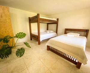 Postel nebo postele na pokoji v ubytování EcoHotel Casa Maria Parda