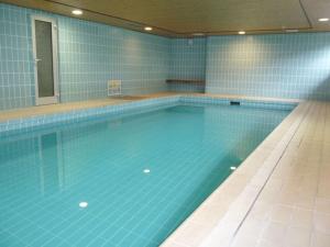 una gran piscina con azulejos azules en la pared en Pleasant apartment in Fischen, en Fischen