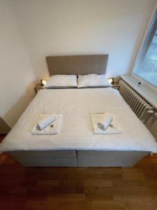 Postel nebo postele na pokoji v ubytování Apartmány Luhačovice