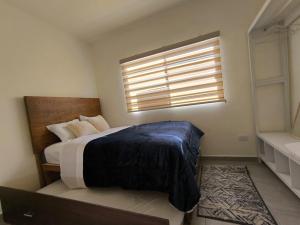 a bedroom with a large bed with a window at Tortugas in San Carlos