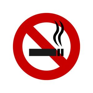 a no smoking sign on a white background at Tabist Hotel Diana Yachiyodai in Ōwada