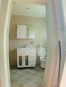 uma casa de banho com um WC e um lavatório em Saralee’s House em Toula